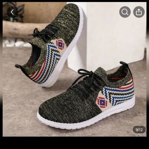 Aztec Print Slip on Sneakers